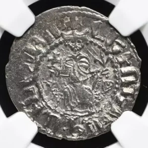 ARMENIA 1198-1219 AD Levon I Silver Tram Knights Templar Coin of Crusades NGC AU - Picture 1 of 5