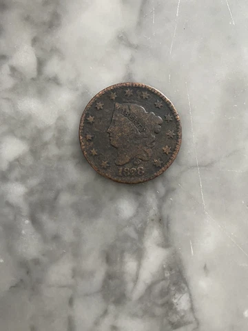 1828 CORONET HEAD LARGE CENT - VERY GOOD DETAILS Cover