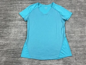 Danskin Now Top Womens Small Blue Drimore Shortsleeve VNeck - Picture 1 of 12