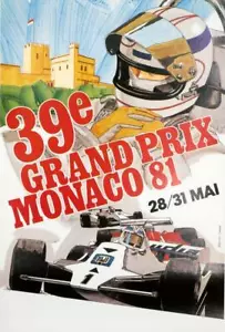 Großer Preis von Monaco 1981 von J Grognet Vintage Poster in Top Zustand - Bild 1 von 1