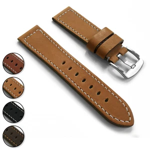 Reloj Piloto Genuino Alemán Cuero Becerro Correa de Banda - Punto de Caja 22mm 24mm - Imagen 1 de 19