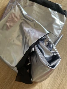 Silver Black Metallic Stretch Fabric Sew Material Dress Making Design - Picture 1 of 2