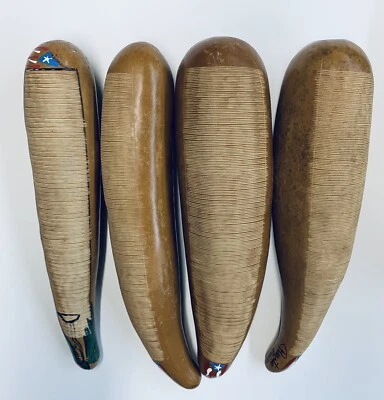 DE LA MATA Guiro Artesanal Corte Original 13-15” Bandera Puerto Rico. Puyero Incluido 5d2.