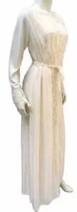Molyclaire Peignor Set Ivory gown w/ Matching Robe Spaghetti Straps Long Sleeve - Picture 1 of 12
