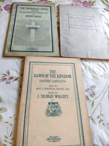 Great condition Antique World War I Era Easter Cantata books Lot of 3 - Picture 1 of 8