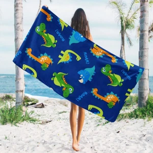 Dinosaur Beach Towel Kids Pool Towel Quick Dry 70x140cm - Super Soft Dino Gift! - Picture 1 of 11