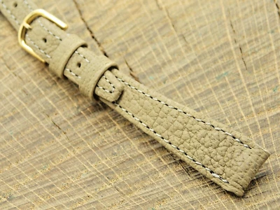 Bulova Vintage Pre-Owned Watch Band Tan Leather w Gold Tone Buckle 12mm - Image 1 of 4