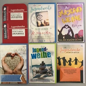 Jugendweihe - 5 Glückwunschkarten sortiert - UVP ca. € 12,50 - Format: 11,5x17cm - Bild 1 von 1