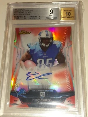 Eric Ebron 7/15 2014 Finest Rookie Autograph Red Refractors #123 BGS 9 - Image 1 of 2