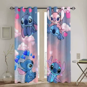 Lilo & Stitch Tende Oscuranti Stampa Digitale 3D Tende per Camerette per Bambini - Foto 1 di 14