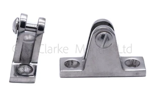 HD Stainless Angled deck hinge boat frame sprayhood bimini cover canopy fitting - Picture 1 of 5