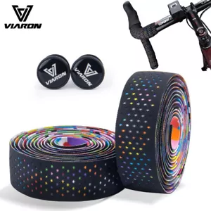 VIRON Nastro Manubrio Punzone Bici Strada Antiurto Antiscivolo con Tappi Barra - Foto 1 di 32