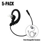 5x G-Shape Hook Earpiece Quick Release Male Adapter for Two Way Radio Headsets
