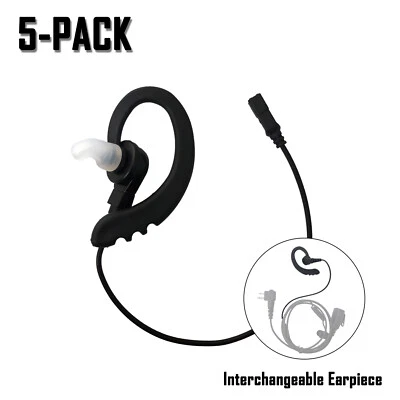 5x G-Shape Hook Earpiece Quick Release Male Adapter for Two Way Radio Headsets - Image 1 of 4