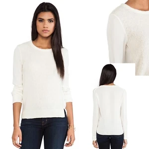 THEORY WOLLE SEIDE ROLLEENA LOCKIGER ELFENBEINFARBENER PULLOVER GRÖSSE L 325 $ - Bild 1 von 12