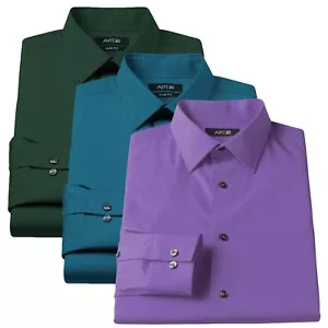 Nueva Camisa de Vestir Apt 9 Para Hombre Ajustada Sin Arrugas Elastizada Cuello Extendido - Imagen 1 de 5