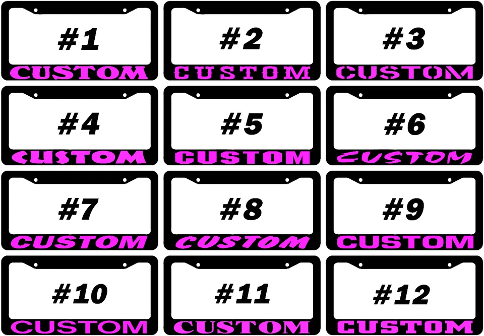 PINK CUSTOM DESIGN PERSONALIZED CAR LICENSE PLATE FRAME TAG HOLDER CHOOSE FONT - Image 1 of 1