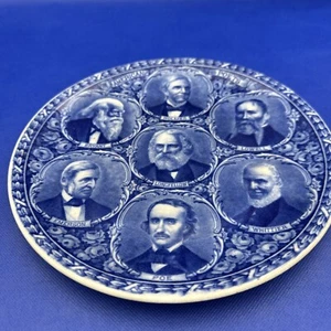 Vintage Rowland & Marsellus Co Blue Plate American Poets Staffordshire England - Picture 1 of 16