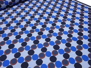 Stoff Softshellstoff Punkte Kreise blau marine orange Outdoorstoff Jackenstoff - Bild 1 von 4