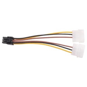 Ein Dual 4-Pin Molex IDE auf 6 Pin PCI-E Grafikkarte Stecker Kabel Adapter P5L3 - Bild 1 von 6