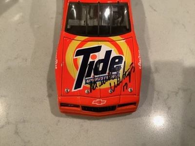 DARRELL WALTRIP & JEFF HAMMOND AUTOGRAPHED 1987 TIDE CHEVY 400 WIN DIECAST &CARD - Image 1 of 4