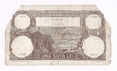100 Lei May 13, 1932 P-33a ROMANIA Romanian banknote RARE - Image 1 of 2