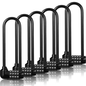 6 Stück 6 Zoll Langer Bügel Zahlenschloss 4 Ziffern Outdoor Wasserdicht Padl... - Bild 1 von 7