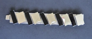 Vintage Marcy Feld Deco Armband glänzend Chrom und schwarz Emaille - Bild 1 von 4