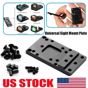 For Glock Universal Optic Mount Red Dot Sight Pistol Rear Sight Plate Base Mount - Picture 1 of 11