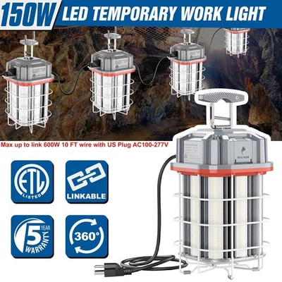 Lâmpada vinculável 150W LED túnel pendurado luz de trabalho temporária construção local de trabalho - Imagem 1 de 4