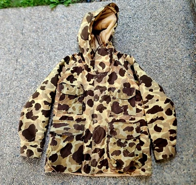 VTG Cabelas Frog Skin Duck Hunting Camo Gore-Tex Hood Jacket Coat Parka Mens XL - Image 1 of 4
