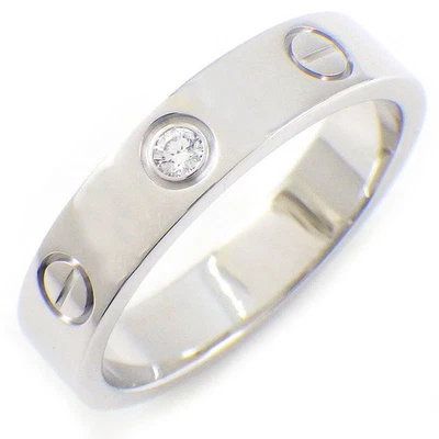 Anillo Cartier Love Modelo Pequeño B4050550 Alianza de Boda Vis 1P Diamante 750WG #50 US5 Foto 1 de 4