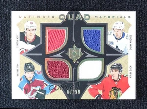 2019-20 Ultimate Collection Quad Materials /99 Jack Hughes Cale Makar Rookie RC - Picture 1 of 3
