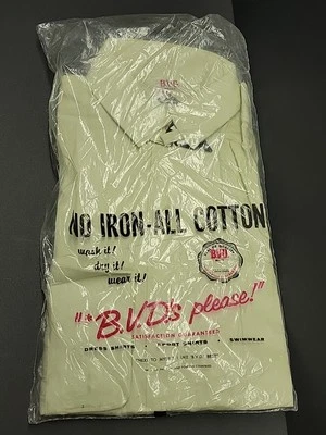 Deadstock vintage años 60/70 B.V.D. Camisa manga larga con cuello Foto 1 de 4