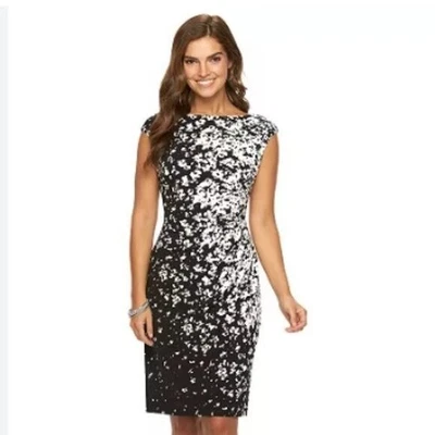 Vestido de jersey Chaps fruncido silueta clásico chic Foto 1 de 4