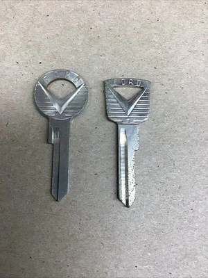 Vintage Set Ford OEM Uncut Key Blanks Lincoln Mercury Edsel “V” 1952-1966 H27  - Image 1 of 3