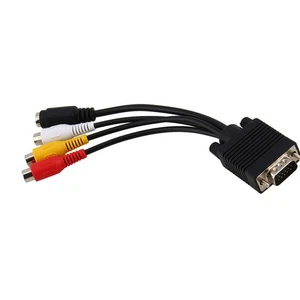 VGA SVGA To S Video 3 AV TV Adapter Converter Connector Cable For PC Lap NEW - Afbeelding 1 van 12