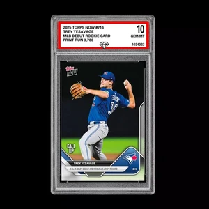Graded 10 Trey Yesavage MLB Debut Rookie RC Card 2025 MLB Topps NOW 716 Presale - Bild 1 von 2