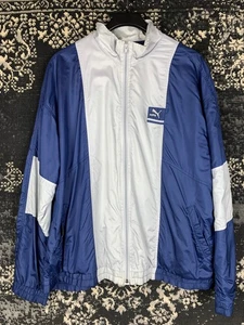 Vintage Puma Full Zip Trainingsjacke - Grau & Blau | Herren XXL Retro Wind - Bild 1 von 6