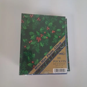 Vintage 90s Pioneer Mini-Max Photo Album Holly Berry Christmas 100 Pockets 4x6 - Bild 1 von 12