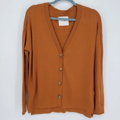 Cárdigan Suéter Lucky Brand Calce Relajado Cuello en V S Para Mujer Algodón Cachemira Marrón Foto 1 de 4