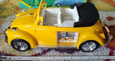 NIB RTC Vintage  VW Beetle Cabriolet Alarm Clock - Yellow - Image 1 of 4