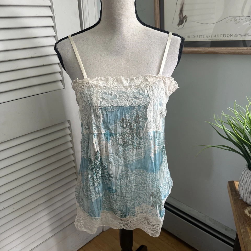 Vintage MIXIT Top Feminino Pequeno Acabamento em Renda Babydoll Y2K Coquete Fada Celestial - Imagem 1 de 4