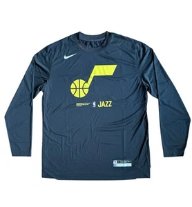 Nike Utah Jazz NBA Authentics Mens Large Long Sleeve Player Issue Shooting Shirt - Picture 1 of 11