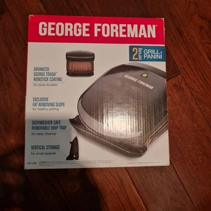 George Foreman Antihaft 2 Portionen Elektrischer Indoor Grill & Panini Presse - Bild 1 von 1