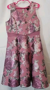 2 Vestido de Fiesta Hip Niña Rosa Púrpura Gris Rosa Floral TALLA 10  - Imagen 1 de 10