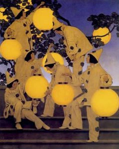 Lantern Bearers 30x44 Hand Numbered Edition Maxfield Parrish Art Deco Print - Picture 1 of 1