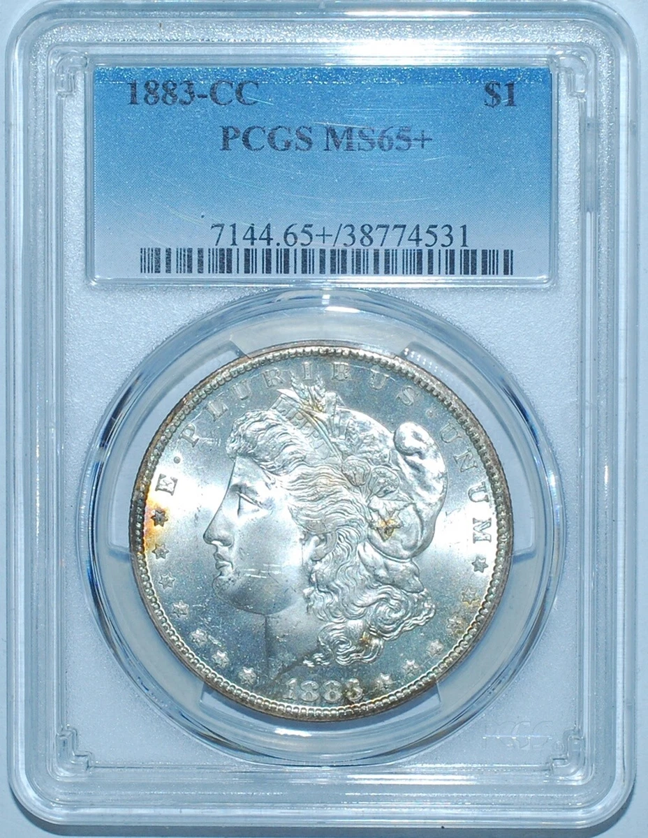 1883 MS65 モーガン 1883-S Morgan Silver Dollar PCGS MS-65 (CAC Green) (Toned