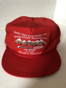 Vintage Conoco Denver Pipeline Truck Rack Project D Team 1987 Trucker Hat Red - Picture 1 of 7