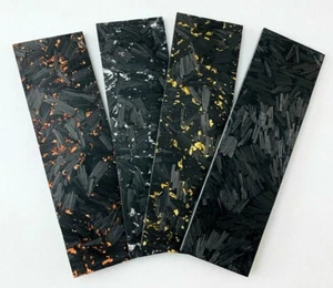 2 piezas Cuchillo en polvo de fibra de carbono mármol oro cobre plata mango escala en blanco - Imagen 1 de 15